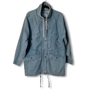 East West – Women’s Vintage 90s Blue Denim Cotton Anorak Jacket Coastal – Sz. M